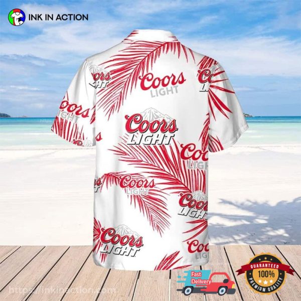 Coors Light Beer Tropical Trees Hawaiian Shirt