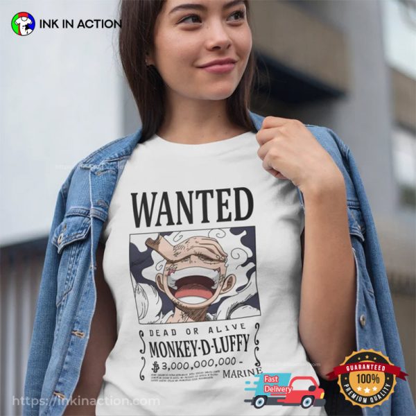 Luffy 5th Gear Wanted Poster One Piece Shirt