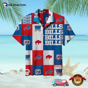 NFL Buffalo Bills Logo Collection Plaid Pattern Hawaiian Shirt