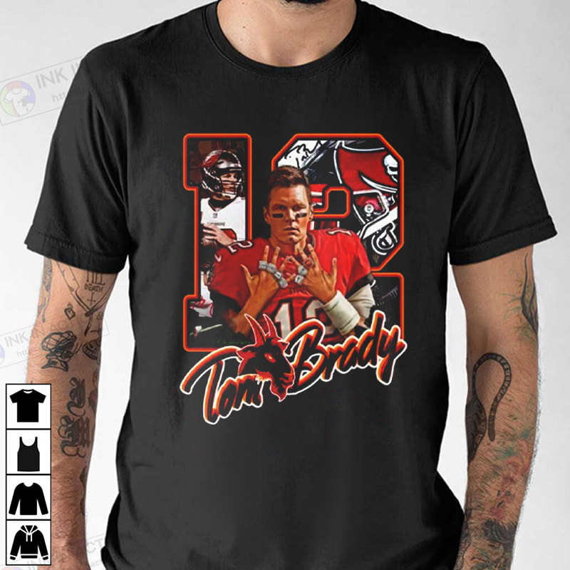 NFL Tampa Bay Buccaneers The Goat 12 Tom Brady Shirt - Ink In Action