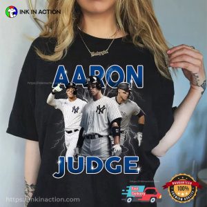 NY Yankees Aaron Judge American Flag T-shirt - Ink In Action