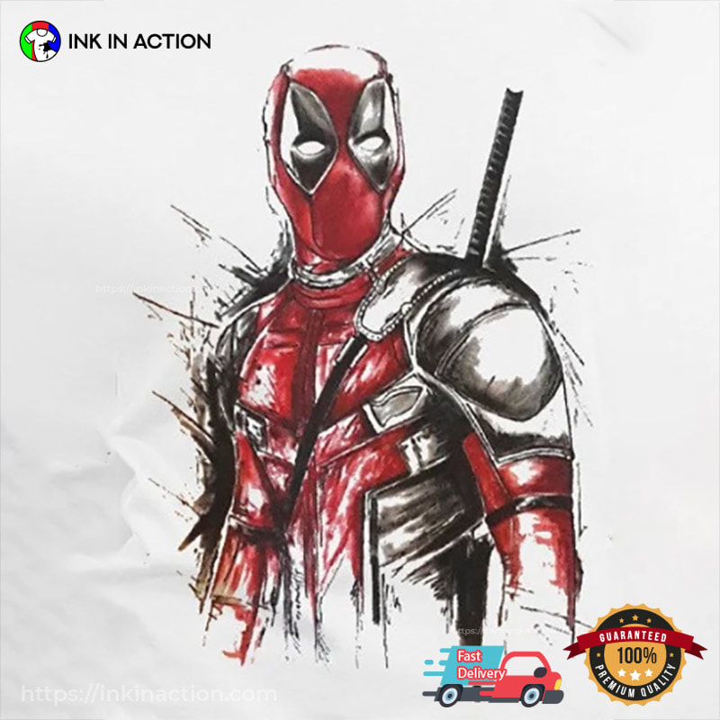 Deadpool Ryan Reynolds drawing Throw Pillow