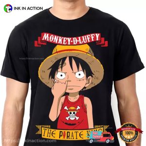 straw hat luffy The Pirate King one piece t shirt 3 Ink In Action