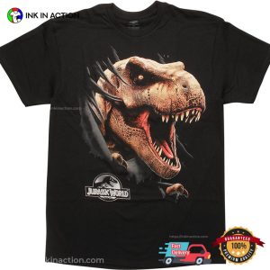 t rex jurassic world Head T Shirt 3 Ink In Action