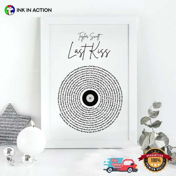 Taylor Swift Last Kiss Lyrics Art Eras Tour Poster