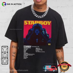 the weeknd 2023 Starboy Tour Album Hip Hop Shirt 1 Ink In Action