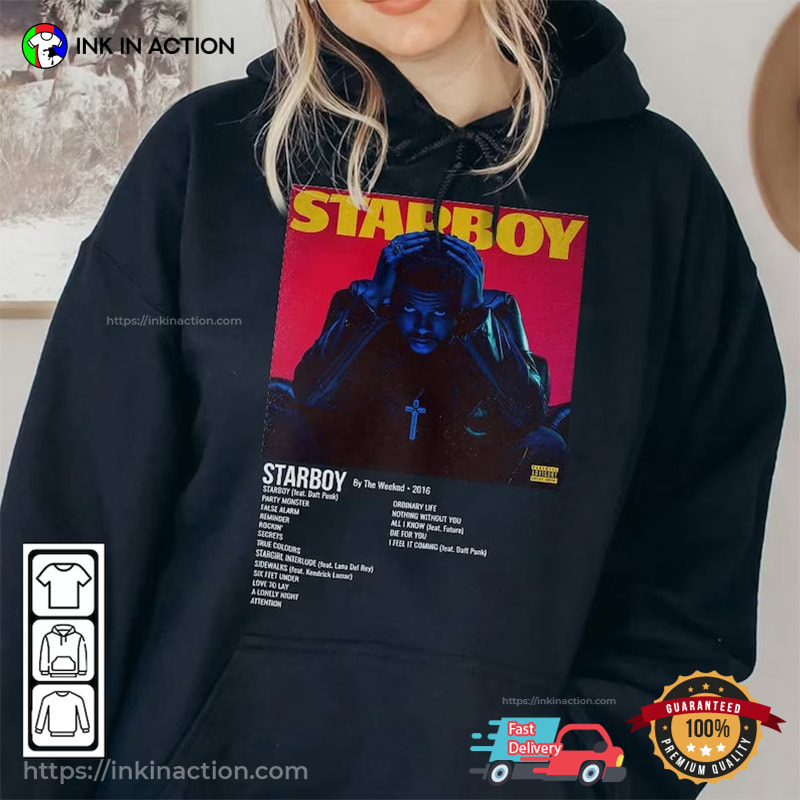 The Weeknd 2023 Starboy Tour Album Hip Hop Shirt - Print your thoughts.  Tell your stories.