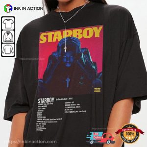 the weeknd 2023 Starboy Tour Album Hip Hop Shirt 4 Ink In Action
