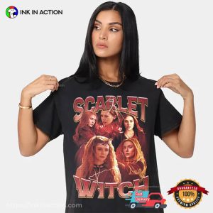 wanda scarlet witch Vintage Collage Style Shirt 2 Ink In Action