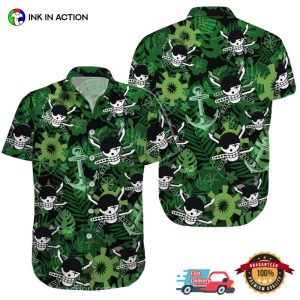 Zoro Roronoa One Piece Green Hawaiian Shirt
