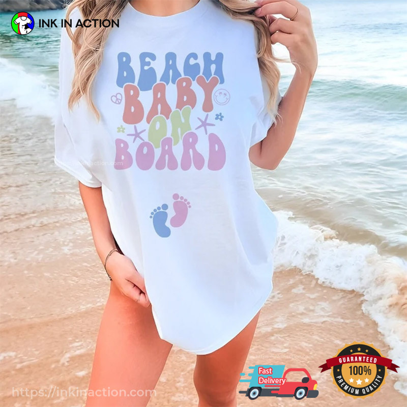 Beach Pregnancy Announcement Summer Reveal Comfort Colors Shirts - Print  your thoughts. Tell your stories.