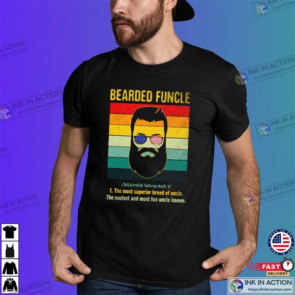 Bearded Funcle Definition Funny Vintage 90’s Shirt