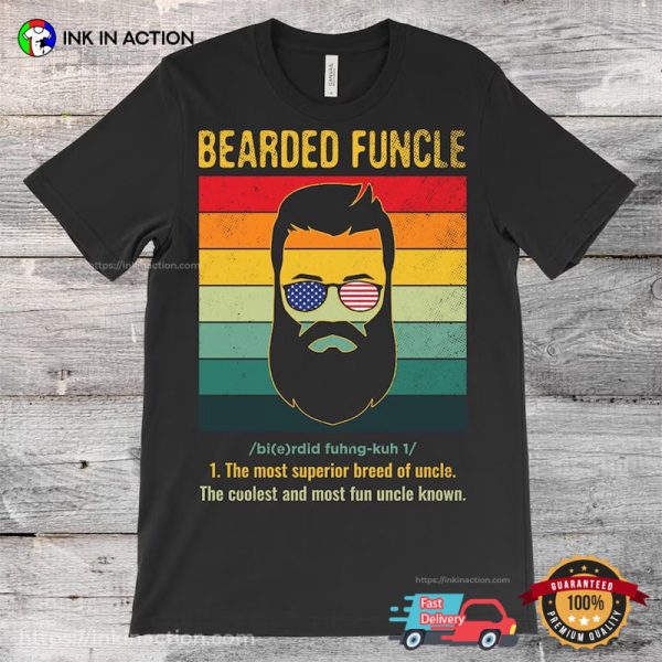 Bearded Funcle Definition Funny Vintage 90’s Shirt