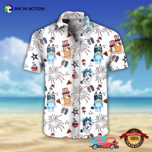 Bluey 4Th Of July Hawaiian Shirt