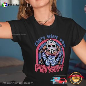 Can’t Wait For Friyay Funny Friday The 13th Movies Retro Halloween Shirt