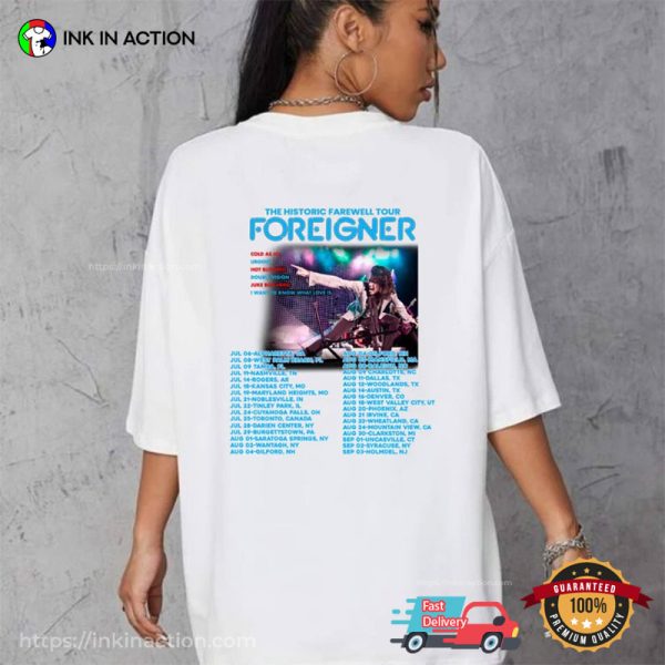 Foreigner Tour 2023 The Histroric Farewell 2 Sided Shirt