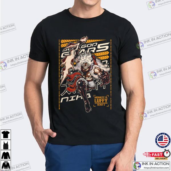 Gear 5 Luffy Sun God Nika Anime Shirt