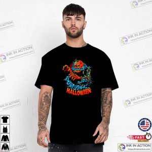 Halloween pumpkin skull Zombie T Shirt 1