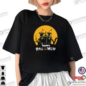 Happy Halloween horror house T shirt 3