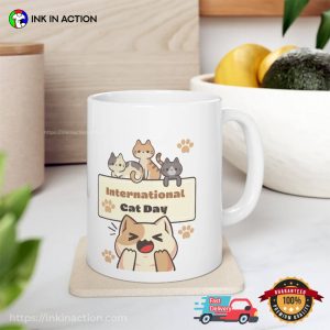 Happy international cat day Cute Coffee Mug 3