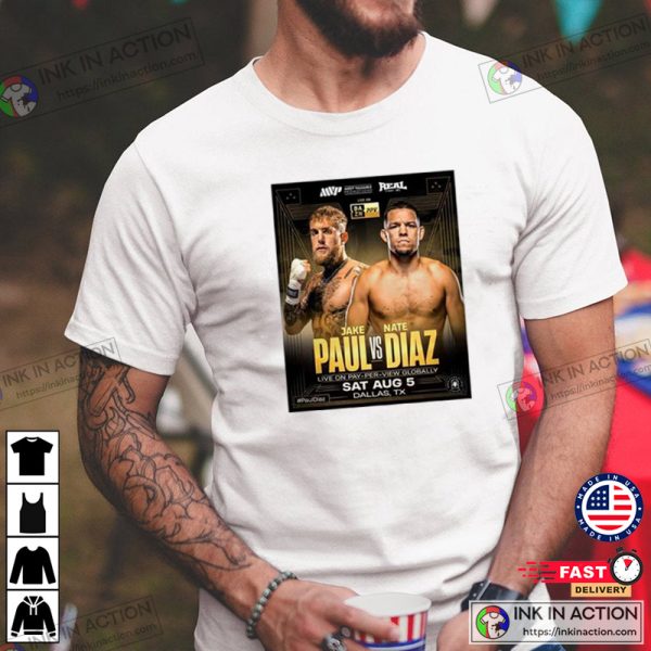 Jake Paul Vs Nate Diaz Boxing Fight T-Shirt