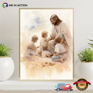 Jesus Playing with Kids Painting Poster 2