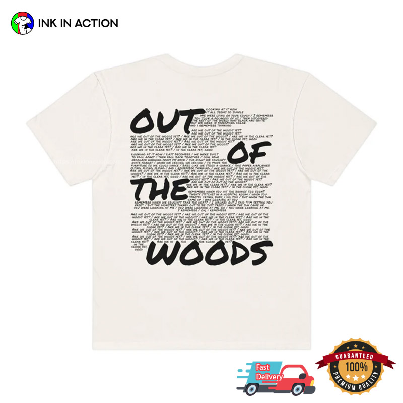 Lyrics Out Of The Woods Eras Tour 2 Sides Comfort Colors Shirt