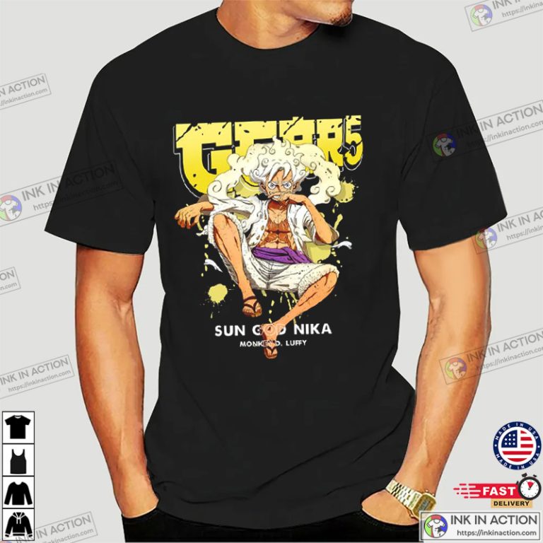 Monkey.D.Luffy Sun God Nika One Piece Tee - Print Your Thoughts. Tell ...