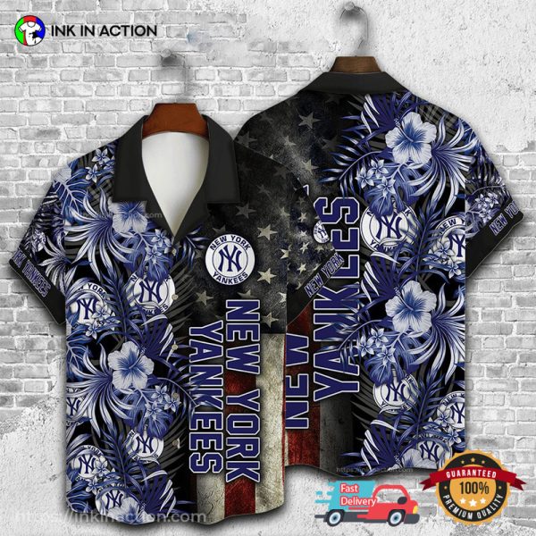 New York Yankees MLB American Flower Hawaiian Shirt