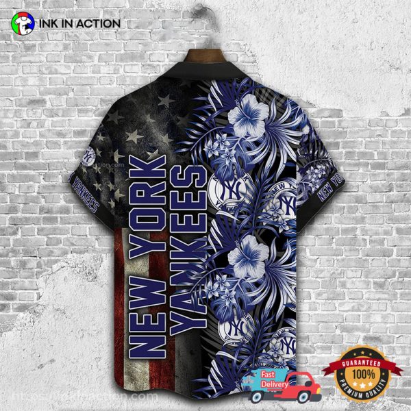 New York Yankees MLB American Flower Hawaiian Shirt