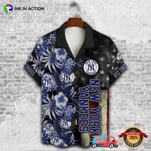 New York Yankees MLB American Flower Hawaiian Shirt Ink In Action