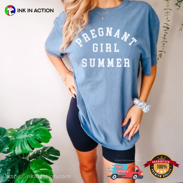 Pregnant Girl Summer Pregnancy Announcement Comfort Colors Shirt