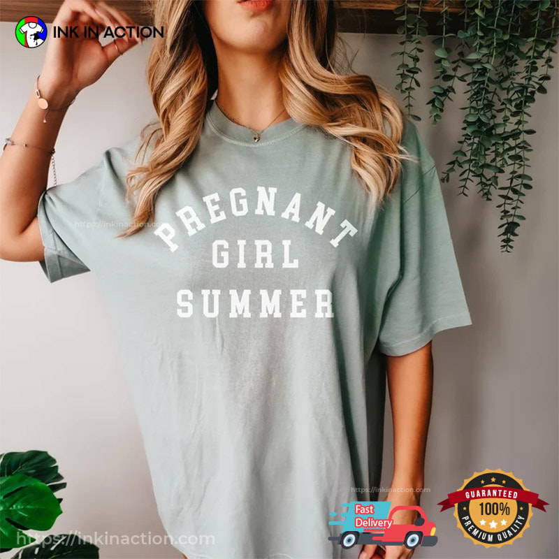 Pregnant Girl Summer Pregnancy Announcement Comfort Colors Shirt - Print  your thoughts. Tell your stories.