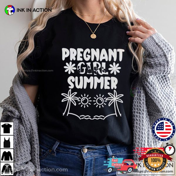 Pregnant Girl Summer Graphic Tee, Summer Shirt