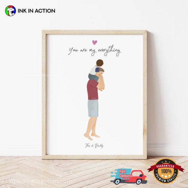 Personalized Dad & Son Better Together Wall Art Poster