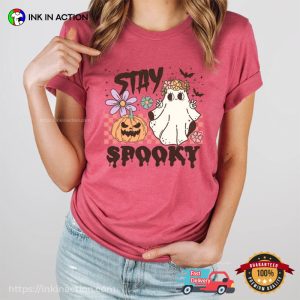 Retro Floral Ghost T-Shirt, Cute Trick Or Treat Spooky Shirt