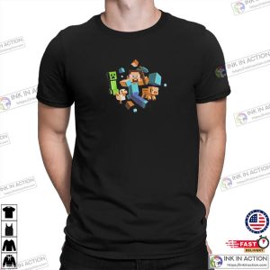 Retro Minecraft Run Away Youth T Shirt 1