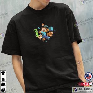 Retro Minecraft Run Away Youth T Shirt 2