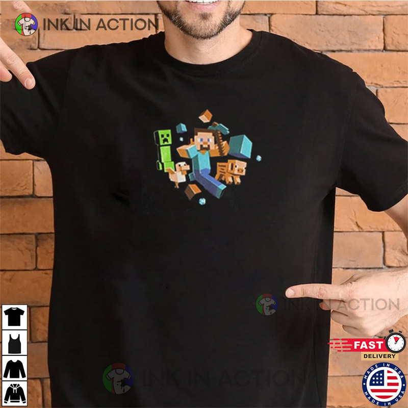Retro Minecraft Run Away Youth T-Shirt