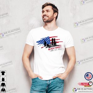 USA Flag Heart Shirt Twin Towers 911 Patriot Day Shirt 2