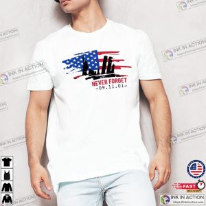 USA Flag Heart Shirt Twin Towers 911 Patriot Day Shirt 3