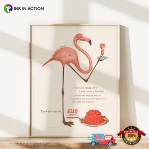 Vintage Pink Flamingo Poster