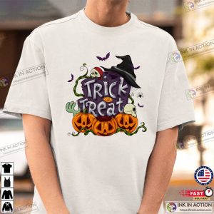 Vintage trick or treat halloween Pumpkin T Shirt 2