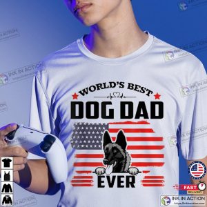 World’s Best Dog Dad Ever USA Flag Shirt