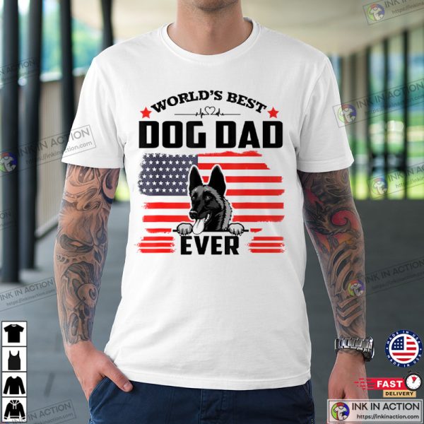 World’s Best Dog Dad Ever USA Flag Shirt