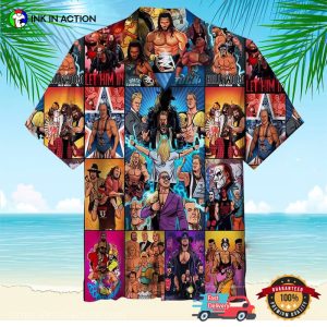 Wrestling Character Collage Aloha Shirt