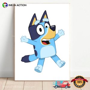 bingo and bluey Cartoon Poster Ink In Action
