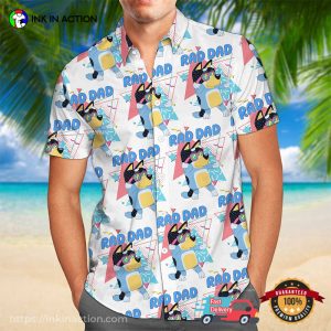 Bluey Dad Button Hawaiian Shirt