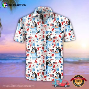Bluey Disney 4Th Of July Hawaiian Shirt