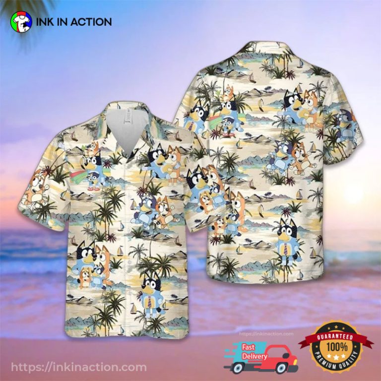 Bluey Family Tropical Island Hawaiian Shirt - Print your thoughts. Tell ...